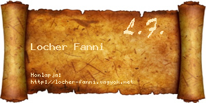 Locher Fanni névjegykártya